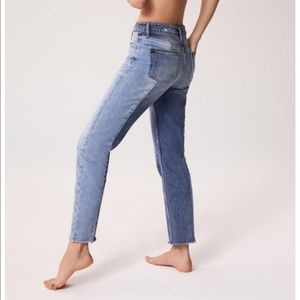 BDG high rise straight jean-two tone denim